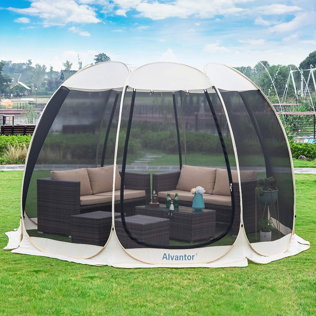 Beige 12'x12' Pop Up Screen House Tent C403936