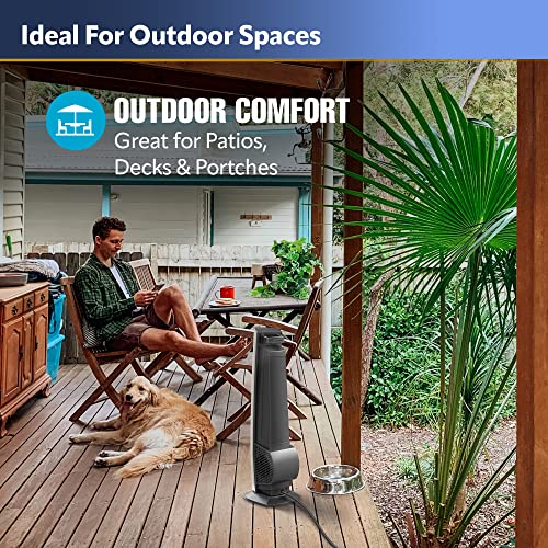 42" Black Portable Outdoor Tower Fan with 4 Speeds C1619