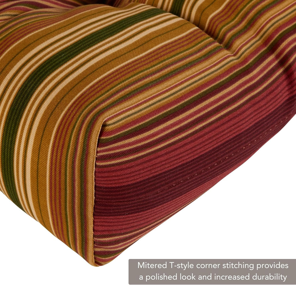 Outdoor 44 x 22-inch High Back Chair Cushion, Set of 2, Cinnamon Stripe A44092
