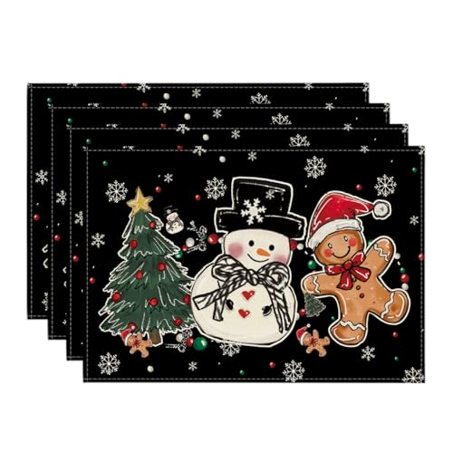 Set of 4 12x18 Inch Christmas Placemats Y2244