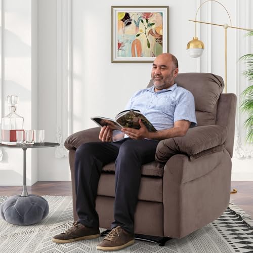 Breathable Fabric Cloth Single Recliner Chair with Padded Backrest and Armrests J65692