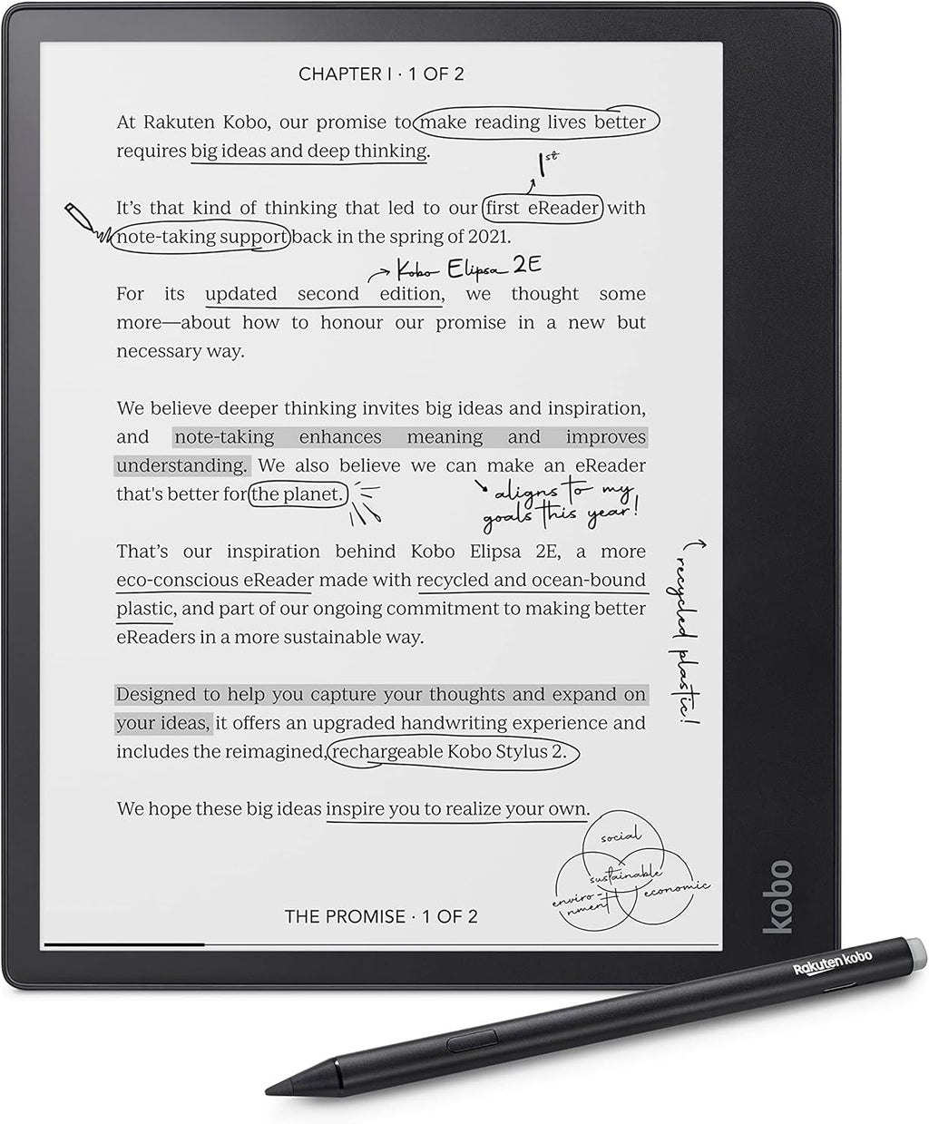 10.3" 32GB eReader with SleepCover (Black) C225