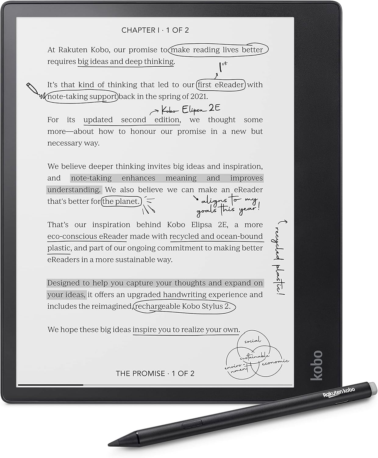 10.3" 32GB eReader with SleepCover (Black) C225