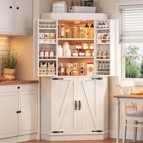 White 4 Door Tall Storage Cabinet G296