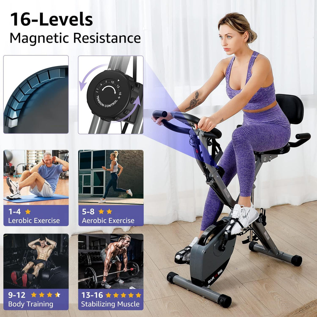 Cement Grey 4 IN 1 Foldable Indoor Cycling Bike J8296
