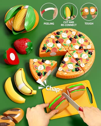 80pcs Pretend Play Food Set with Picnic Basket U253