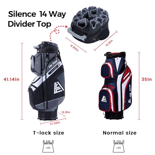 14 Way Organizer Golf Cart Bag with Rain Cover Y1127