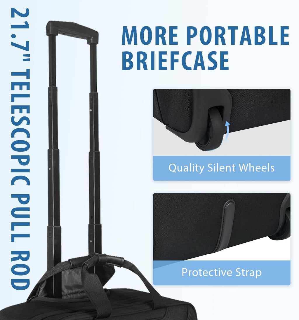 Black Rolling Laptop Bag with Wheels U930