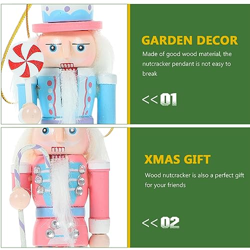 4pcs Pink Wooden Nutcracker Ornaments Y16099