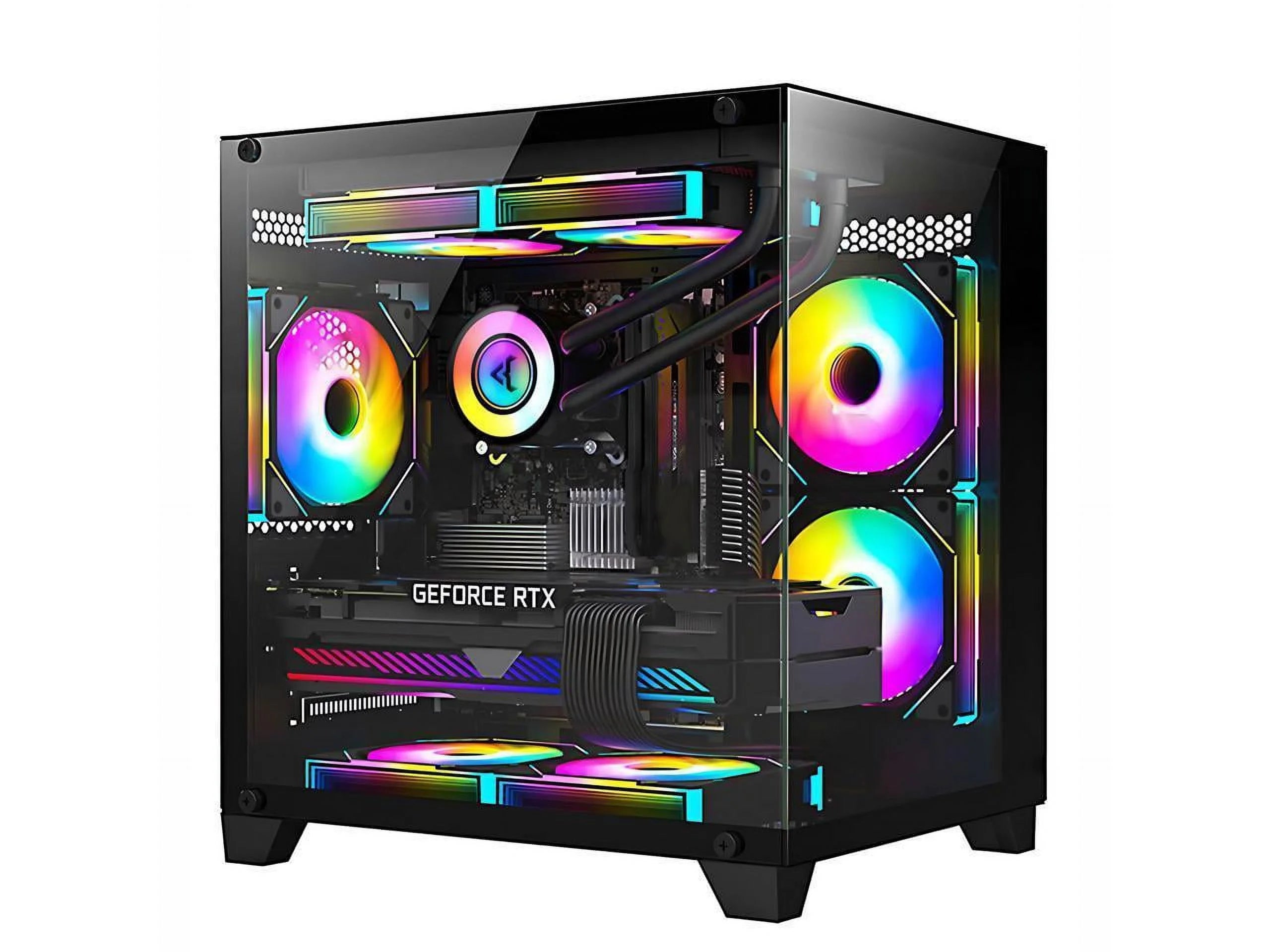 Black Gaming PC with AMD Ryzen 5 5600X RTX 4060TI 16GB 32GB DDR4 RAM 1TB M.2 1TB SATA SSD 240 Liquid Cooler Windows 11 Pro I20277