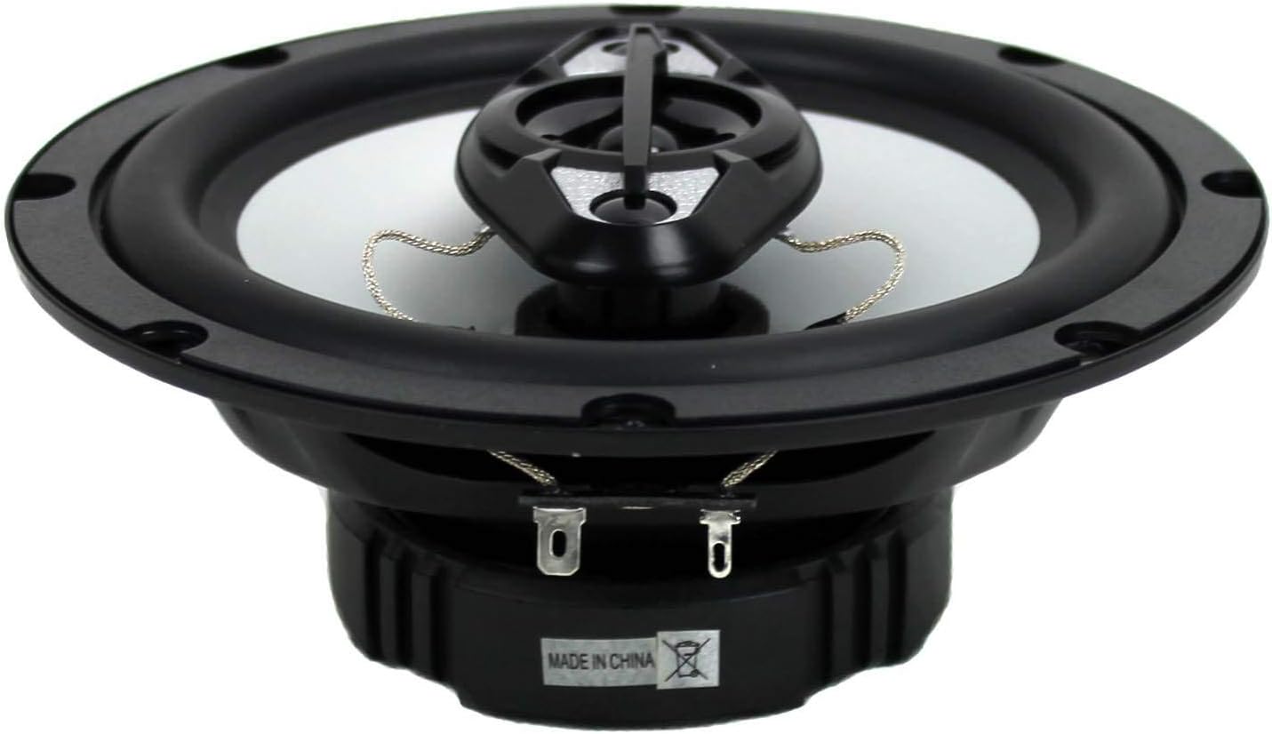 6.5" 4-Way Car Audio Coaxial Speakers, Black (6 Speakers) S6515