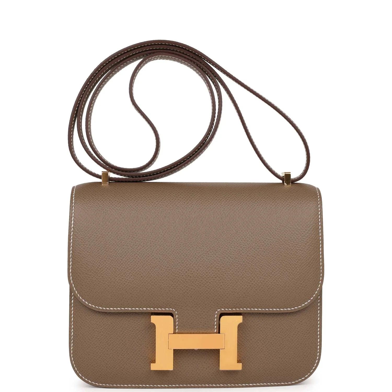 Etoupe Epsom Leather Shoulder Bag K747