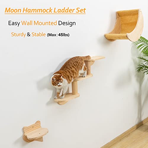 Solid Wood Cat Wall Shelves 3pcs/Set Q188