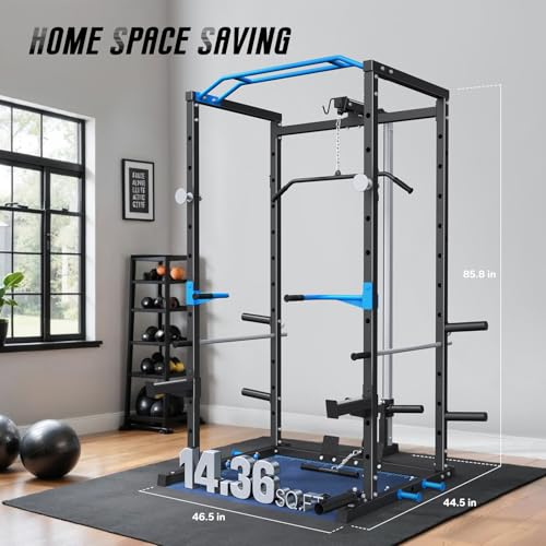 Power Cage Squat Rack with Cable Crossover System A752