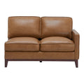 Genuine Leather Sectional Right Arm Loveseat in Camel N967