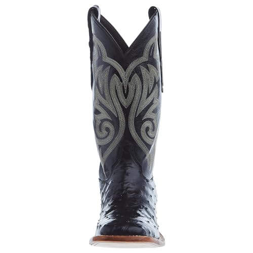Exotic Full Quill Ostrich Western Boot Broad Square Toe E748