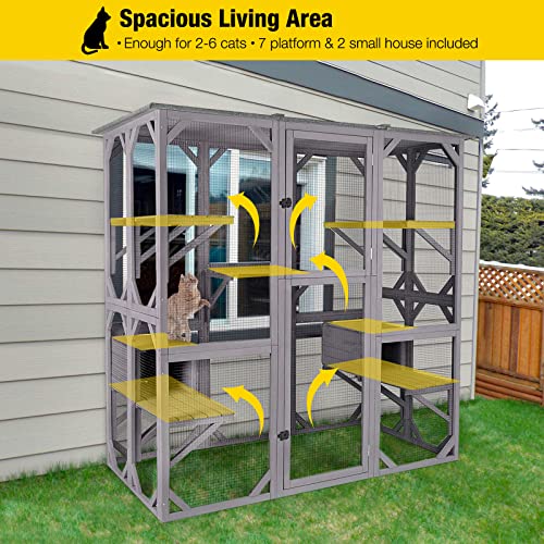 Large Cat Enclosure with Tarp Roof 70" L3459