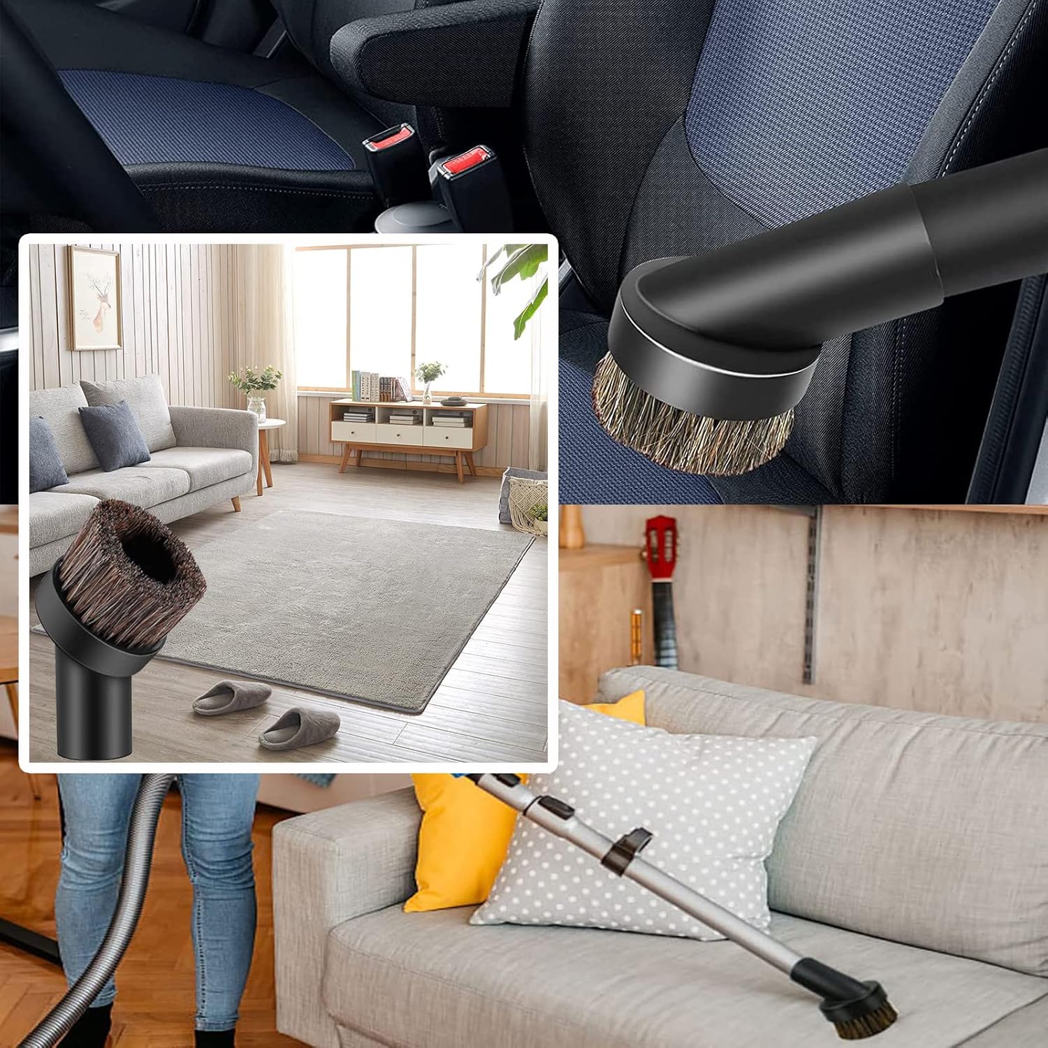 5PCS Vacuum Soft Bristle Round Dust Brush Attachment D5470