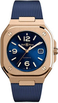 Rose Gold Automatic Watch with Dark Electric Blue Dial U245417