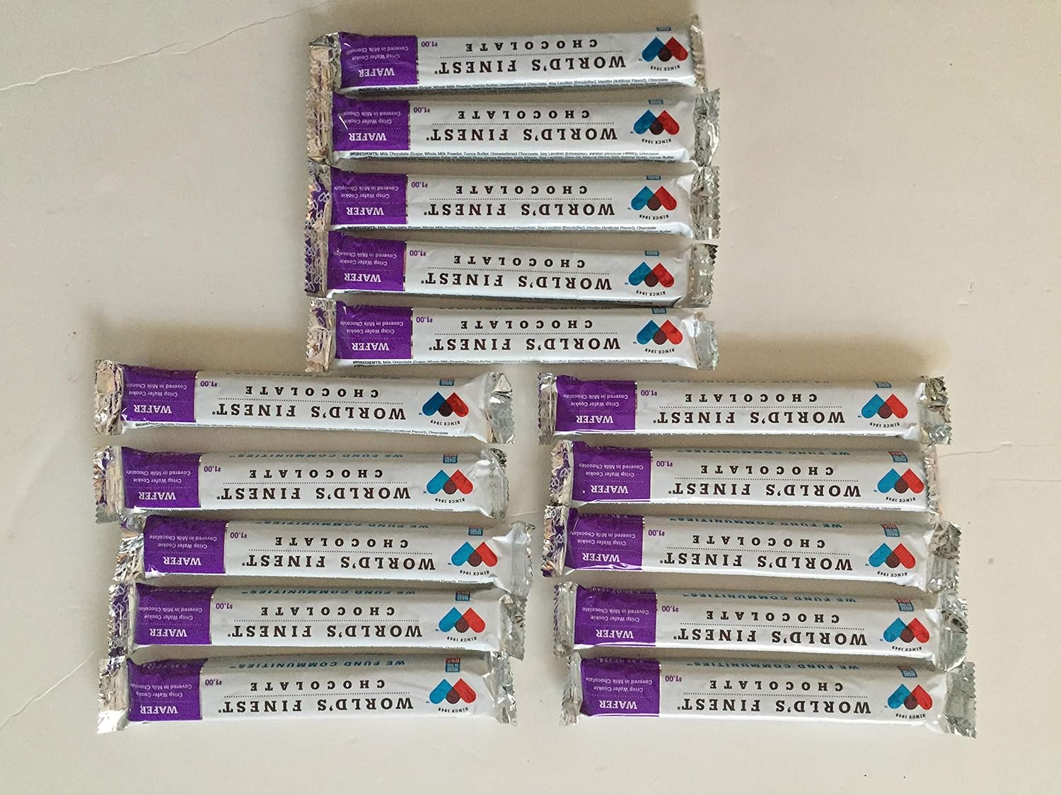 15 Bars Milk Chocolate Wafers G440