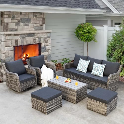 14 Piece Brown Rattan Patio Sectional Sofa Set with Coffee Table E132