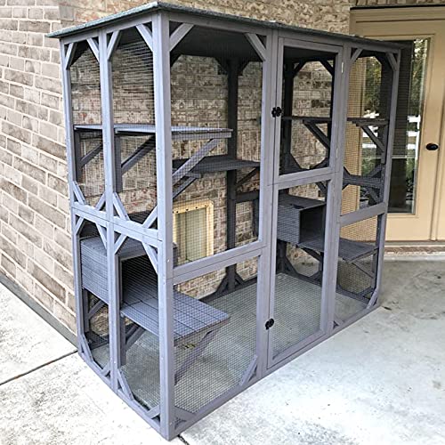 Large Cat Enclosure with Tarp Roof 70" L3459