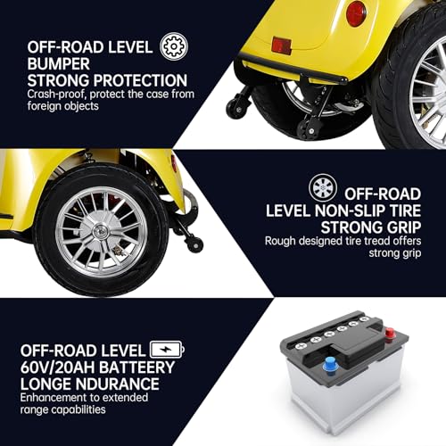 800W Motor 60V20Ah Battery 500lbs Weight Capacity Electric Wheelchair G9699
