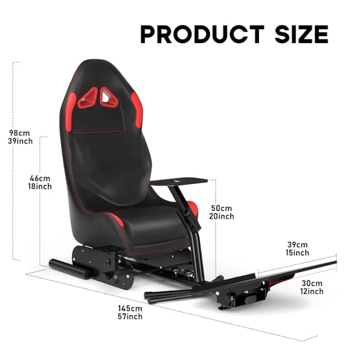 Racing Simulator Cockpit Steering Wheel Stand with Seat Gaming Chair N5496