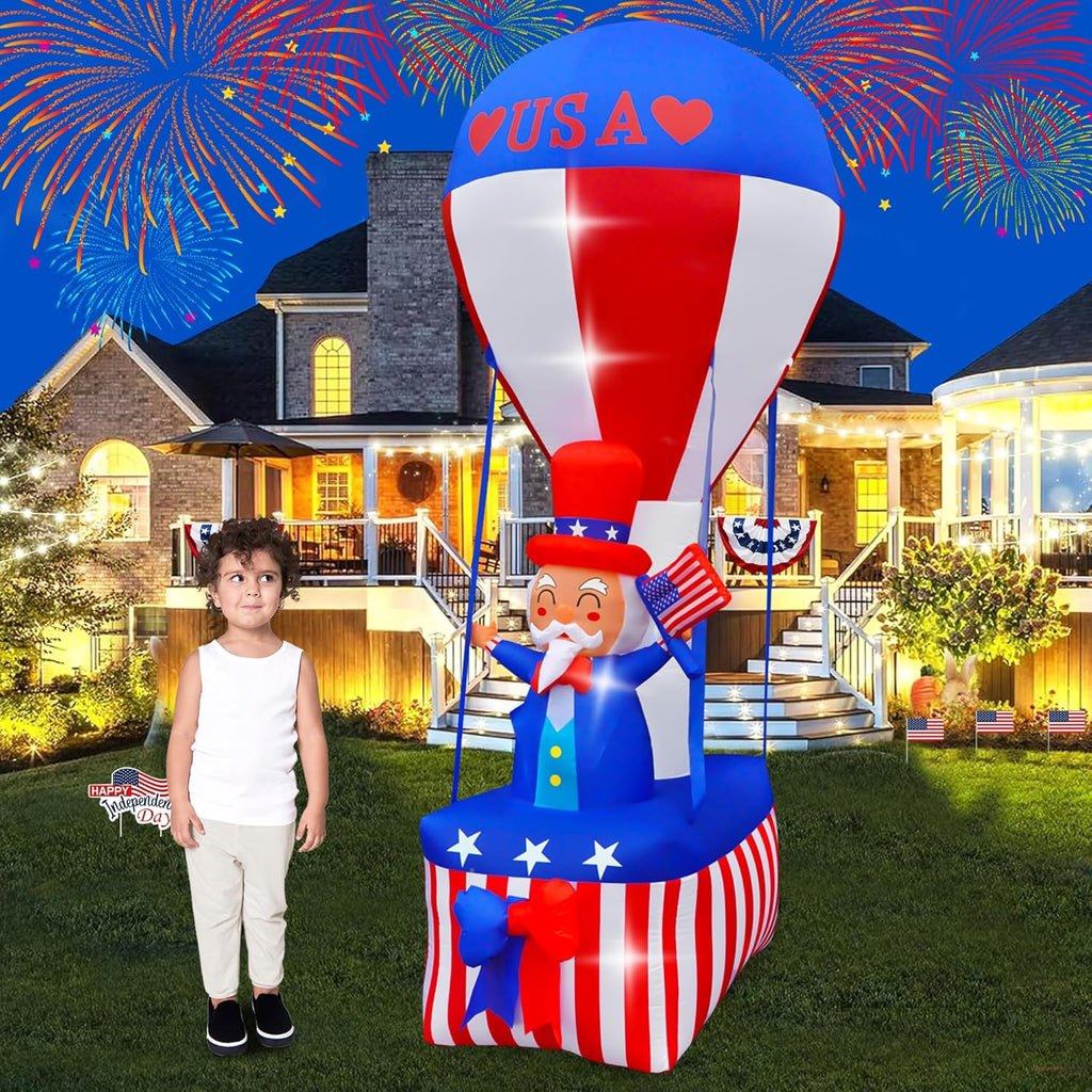 9FT Uncle Sam on Hot Air Balloon Inflatable with LED Lights N775141