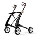 Black Carbon Ultralight Rollator Walker with Organizer Bag, Wide Track, 18.5" x 24" Seat P360429