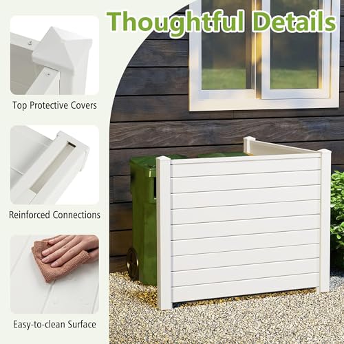 48"W x 48"H Air Conditioner Fence Privacy Screen with Ground Stakes X8371